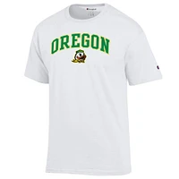 T-shirt blanc avec logo arqué des Oregon Ducks pour homme