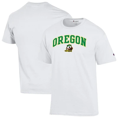T-shirt blanc avec logo arqué des Oregon Ducks pour homme