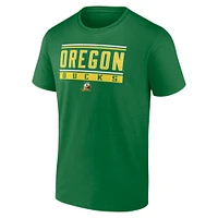 Men's Fanatics  Green Oregon Ducks Fundamentals Stripe and Block T-Shirt