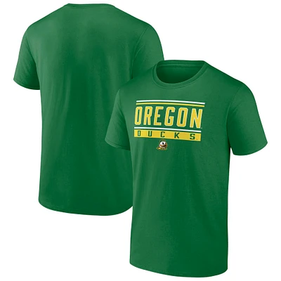 Men's Fanatics  Green Oregon Ducks Fundamentals Stripe and Block T-Shirt