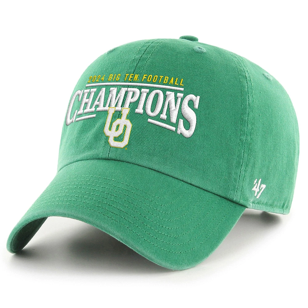 Casquette ajustable Kelly Green 47 pour homme des Oregon Ducks 2024 Big Ten Football Conference Champions Clean Up