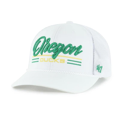 Men's '47 White Oregon Ducks Garner Rope Trucker Adjustable Hat