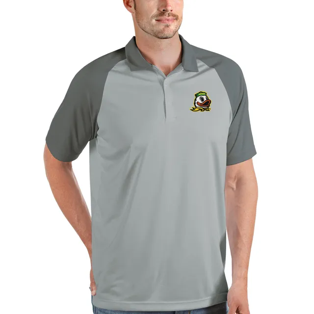 Men's Nike White/Silver Oregon Ducks Pinstripe Replica Full-Button Baseball Jersey Size: Medium