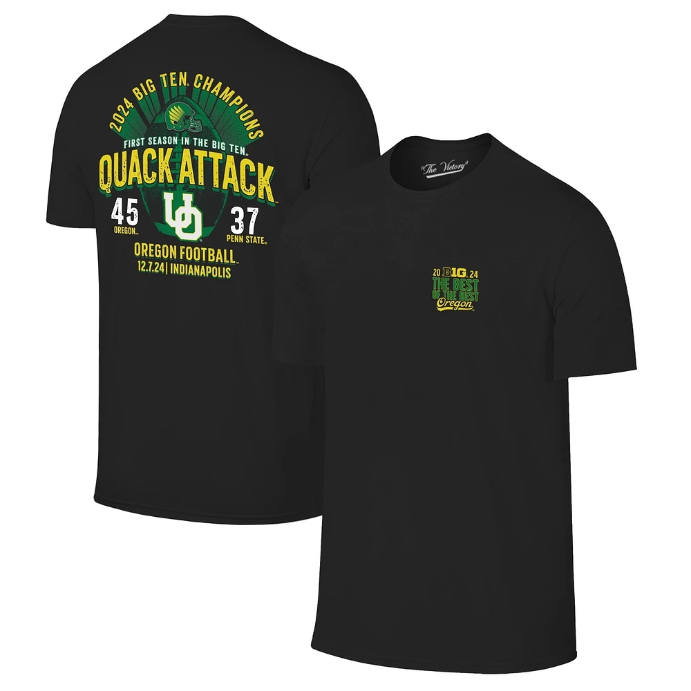 T-shirt noir pour homme Oregon Ducks 2024 Big Ten Football Conference Champions Quack Attack Score