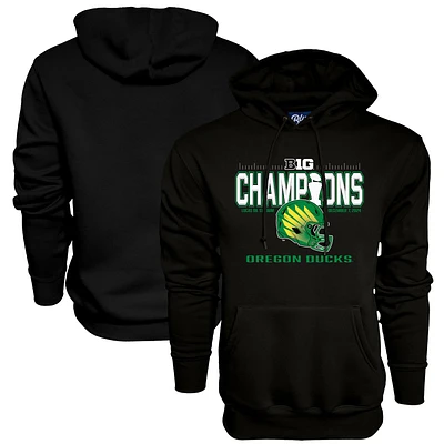 Sweat à capuche bleu 84 noir pour homme Oregon Ducks Champions de la conférence football Big Ten 2024 Vestiaire