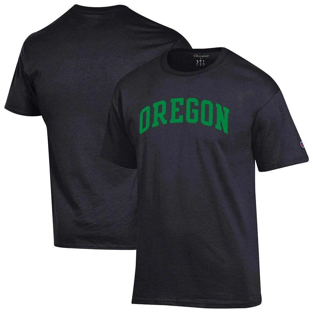 T-shirt noir basique Arch Champion pour homme des Oregon Ducks