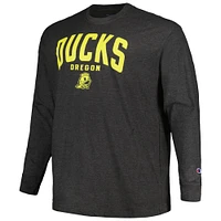 Men's Champion Charcoal Oregon Ducks Big & Tall Arch Long Sleeve T-Shirt