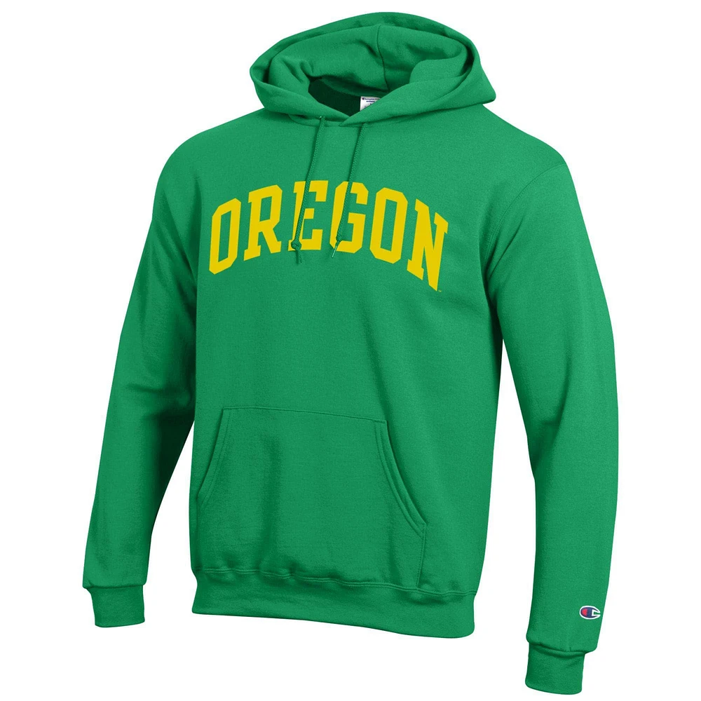 Men's Champion  Green Oregon Ducks Basic Arch Fleece Pullover Hoodie