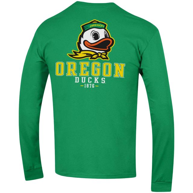 T-shirt à manches longues Champion Green Oregon Ducks Team Stack pour homme