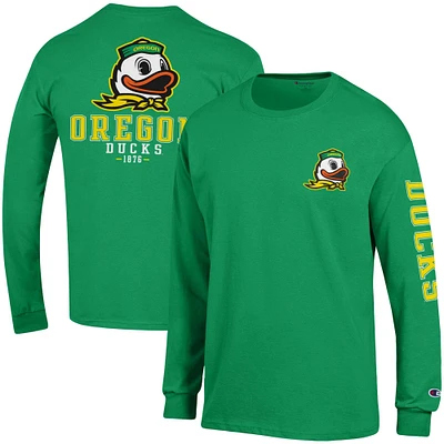 Men's Champion Green Oregon Ducks Team Stack Long Sleeve T-Shirt