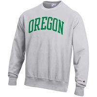 Men's Champion Heathered Gray Oregon Ducks Arch Reverse Weave Pullover Sweatshirt
