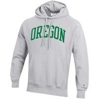 Men's Champion Heathered Gray Oregon Ducks Team Arch Reverse Weave Pullover Hoodie