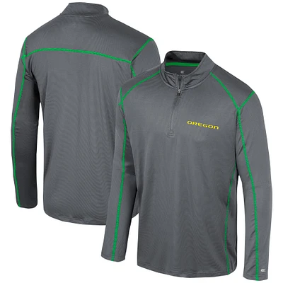 Men's Colosseum Black Oregon Ducks Cameron Quarter-Zip Windshirt