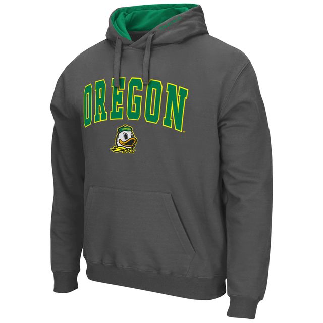 Chandail à capuchon Colosseum Charcoal Oregon Ducks Arch & Logo 3.0 pour hommes