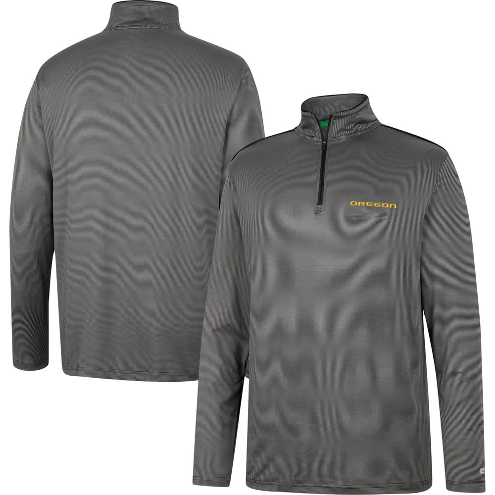 Men's Colosseum Charcoal Oregon Ducks Logo Quarter-Zip Windshirt