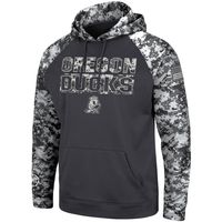 Men's Colosseum Charcoal Oregon Ducks OHT Military Appreciation Digital Camo Pullover Hoodie