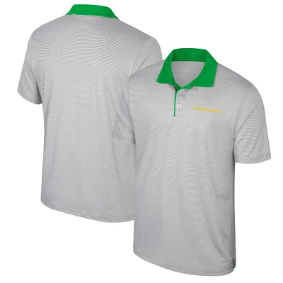 Men's Colosseum Gray Oregon Ducks Big & Tall Tuck Striped Polo