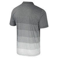 Men's Colosseum Gray Oregon Ducks Striped Mesh Polo