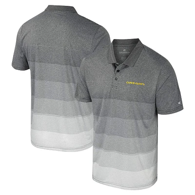 Polo en maille rayée pour hommes Colosseum Grey Oregon Ducks