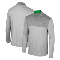 Men's Colosseum Gray Oregon Ducks Tuck Quarter-Zip Top