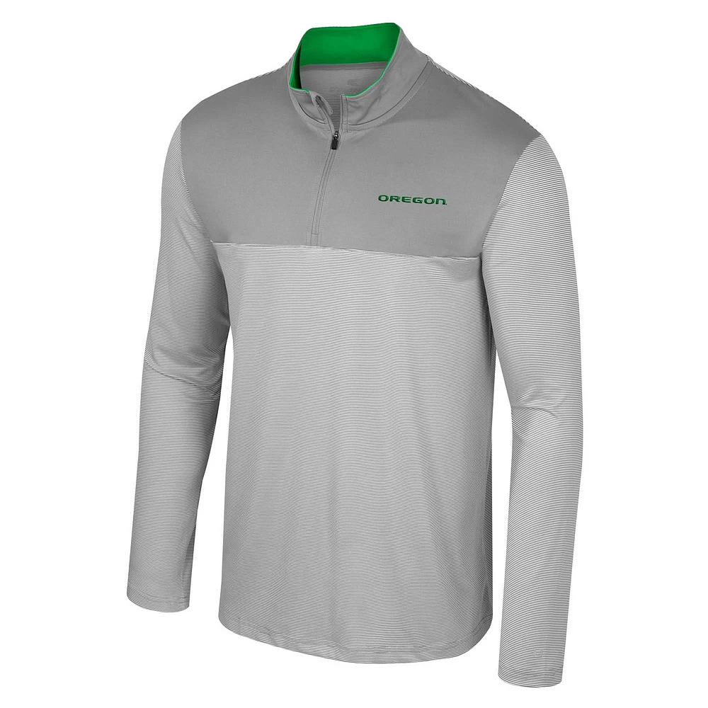 Men's Colosseum Gray Oregon Ducks Tuck Quarter-Zip Top