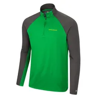 Men's Colosseum Green/Charcoal Oregon Ducks Two Yutes Raglan Quarter-Zip Windshirt