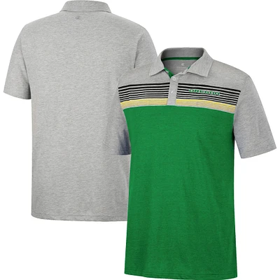 Polo léger Oregon Ducks Caddy vert Colisée/gris chiné pour homme