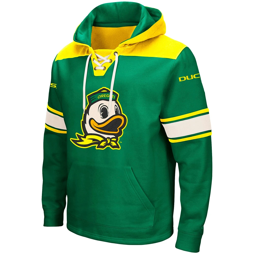 Men's Colosseum Green Oregon Ducks 2.0 Lace-Up Pullover Hoodie