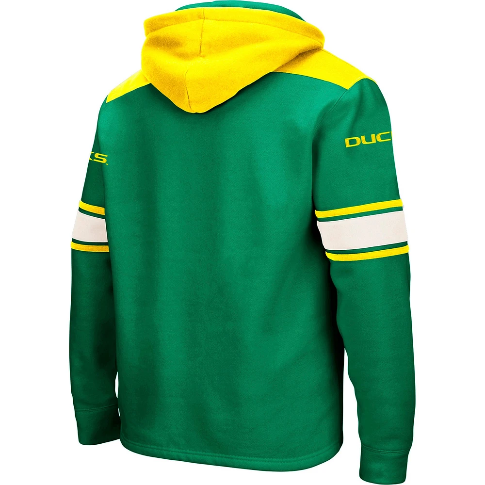 Men's Colosseum Green Oregon Ducks 2.0 Lace-Up Pullover Hoodie