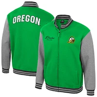 Men's Colosseum  Green Oregon Ducks Ambi-Turner Full-Zip Varsity Jacket