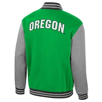 Men's Colosseum  Green Oregon Ducks Ambi-Turner Full-Zip Varsity Jacket