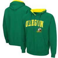 Men's Colosseum Green Oregon Ducks Arch & Logo 3.0 Full-Zip Hoodie