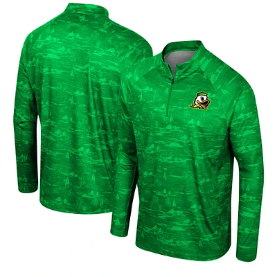 Men's Colosseum Green Oregon Ducks Carson Raglan Quarter-Zip Jacket