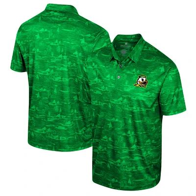 Men's Colosseum Green Oregon Ducks Daly Print Polo