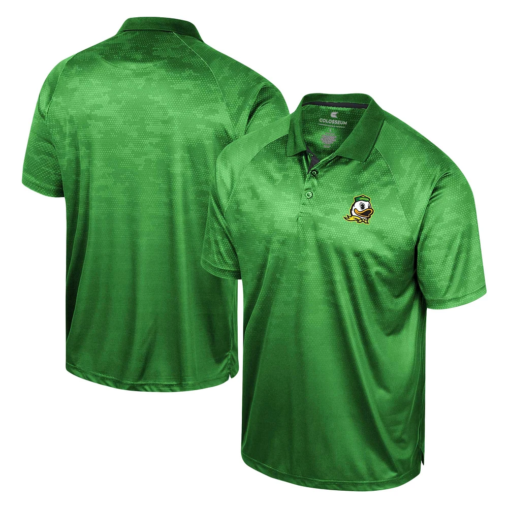 Polo à manches raglan nid d'abeille Oregon Ducks Colosseum Green pour hommes