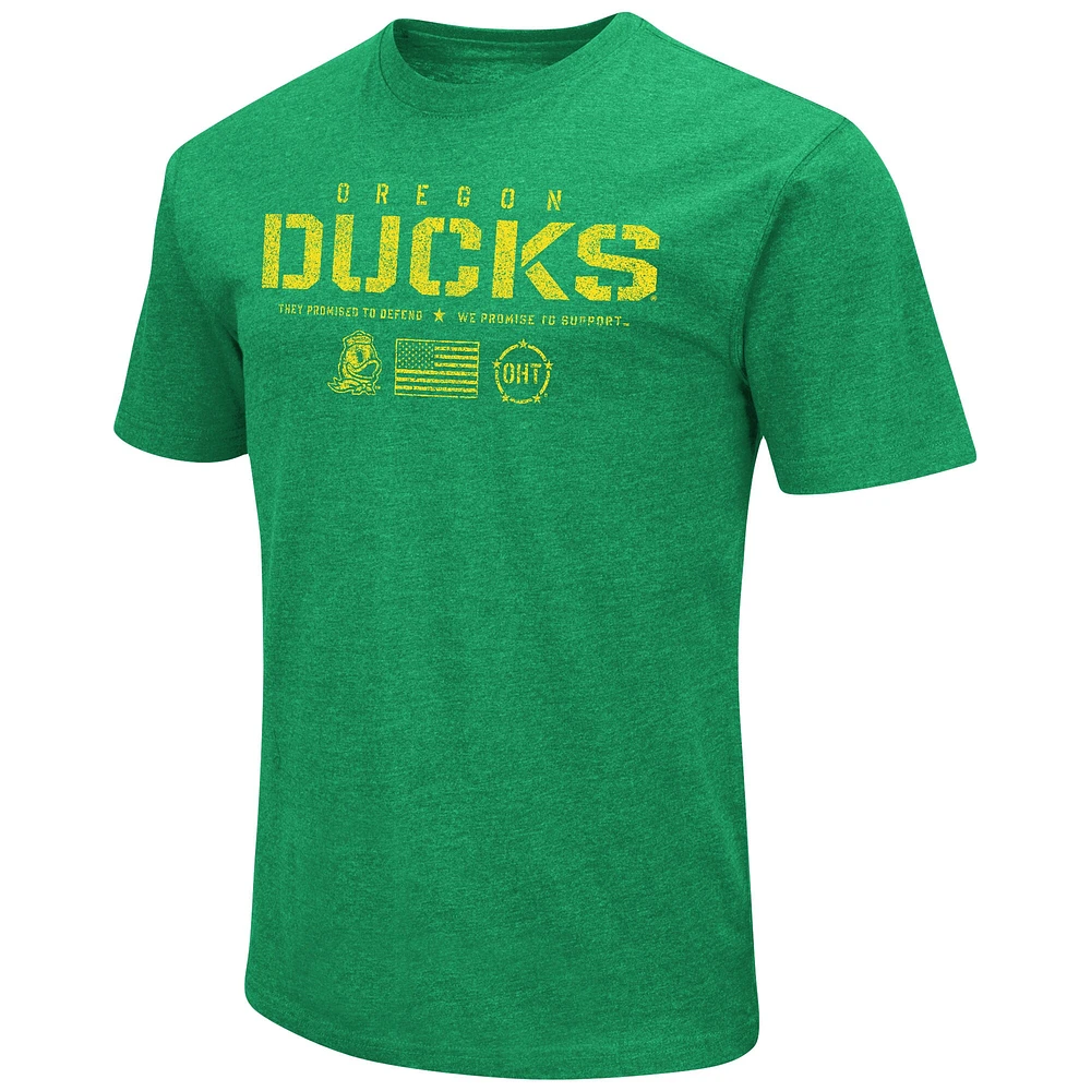Men's Colosseum Green Oregon Ducks OHT Military Appreciation Flag 2.0 T-Shirt
