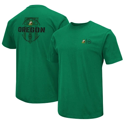 T-shirt d'appréciation militaire Colosseum Green Oregon Ducks OHT pour homme