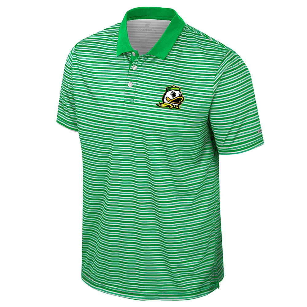 Men's Colosseum Green Oregon Ducks Striped Polo