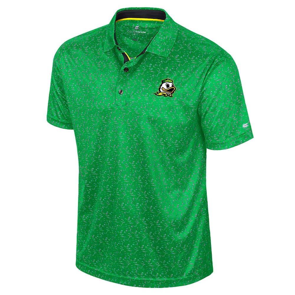 Polo de golf sublimé Colosseum Kelly Green pour homme des Oregon Ducks