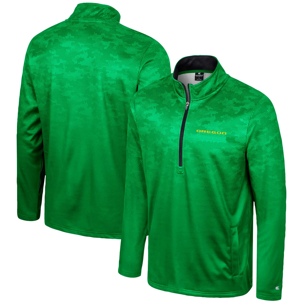 Men's Colosseum Green Oregon Ducks The Machine Half-Zip Jacket