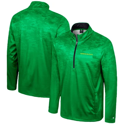 Men's Colosseum Green Oregon Ducks The Machine Half-Zip Jacket