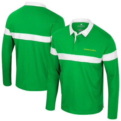 Polo à manches longues Too Cool For School pour homme, vert Colosseum, Oregon Ducks