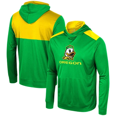 Men's Colosseum Green Oregon Ducks Warm Up Long Sleeve Hoodie T-Shirt