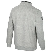 Veste polaire à fermeture éclair quart de tour Colosseum Heather Grey pour homme des Oregon Ducks OORAH OHT Military Appreciation