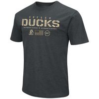 Men's Colosseum Heathered Black Oregon Ducks OHT Military Appreciation Flag 2.0 T-Shirt