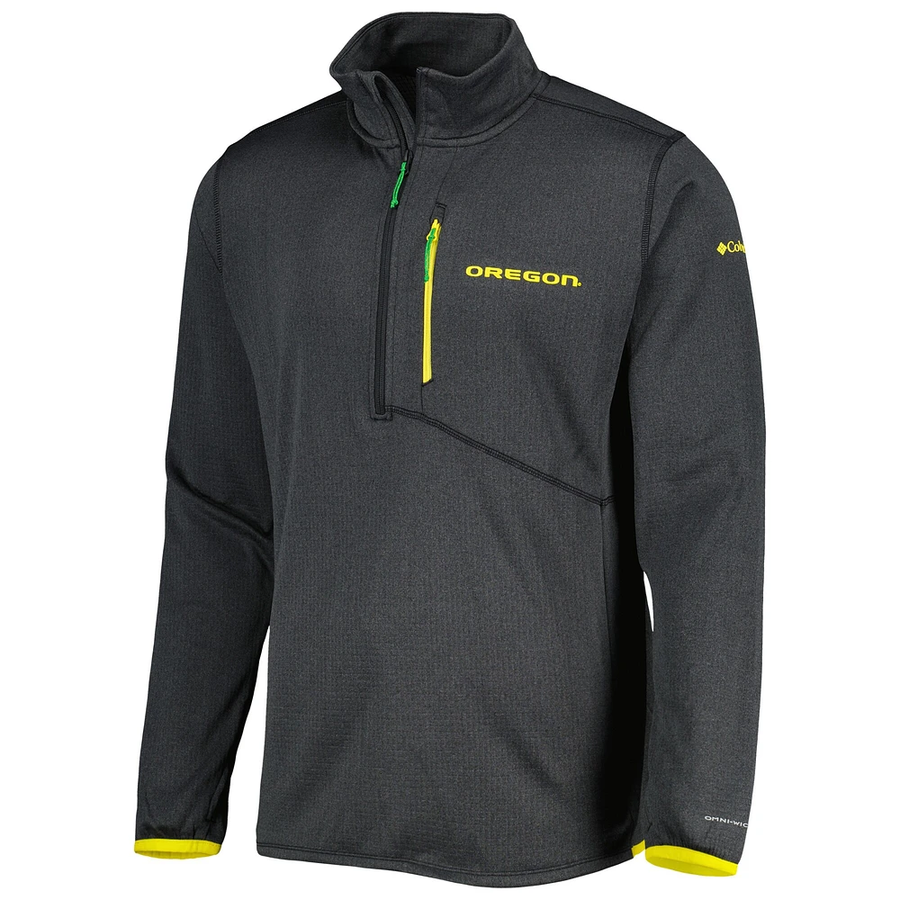 Men's Columbia Black Oregon Ducks Park View Omni-Wick Half-Zip Top