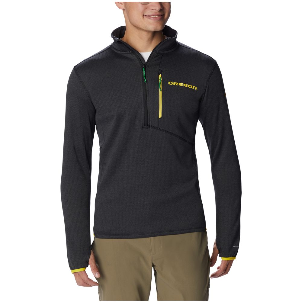 Men's Columbia Black Oregon Ducks Park View Omni-Wick Half-Zip Top