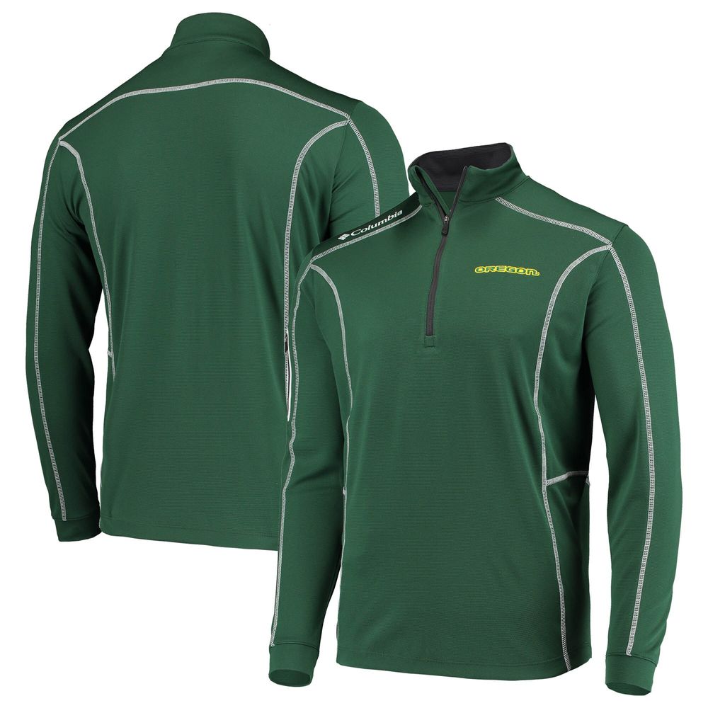 Men's Columbia Golf Green Oregon Ducks Shotgun Omni-Wick Quarter-Zip Pullover Jacket