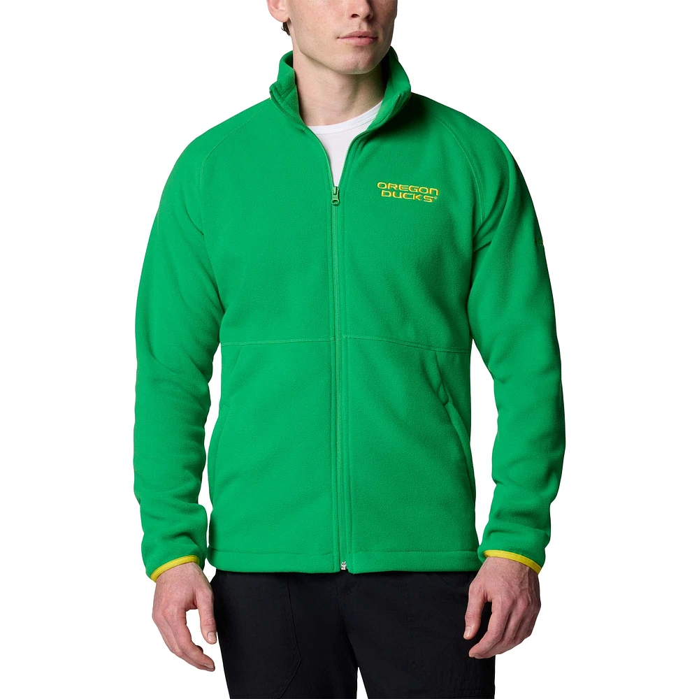 Veste polaire raglan entièrement zippée Columbia Green Oregon Ducks Flanker IV pour homme