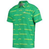 Men's Columbia Green Oregon Ducks Super Slack Tide Omni-Shade Button-Up Shirt